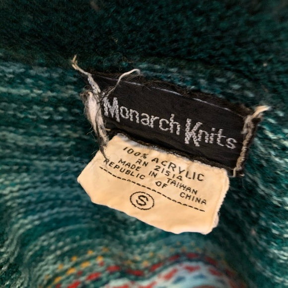 elf cloak vintage sweater 70s reindeer S hooded 💚 - Picture 8 of 8